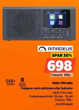 POWER Amadeus DAB+/FM radio tilbud