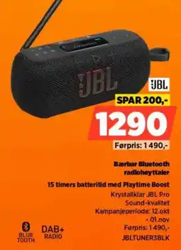POWER Jbl bærbar bluetooth radiohøytaler tilbud