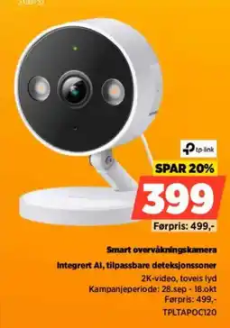 POWER tp-link smart overvåkningskamera tilbud