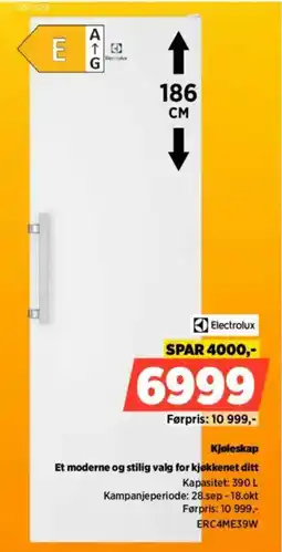 POWER Electrolux Kjøleskap tilbud
