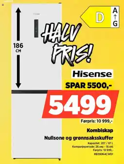 POWER Hisense Kombiskap tilbud