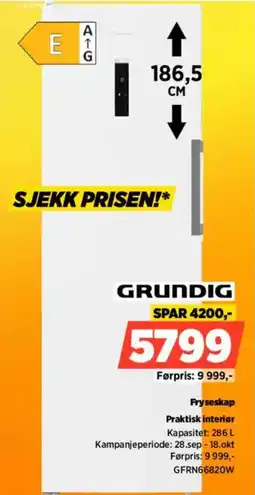 POWER Grundig Fryssekap tilbud