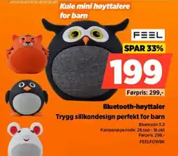 POWER Feel kule mini høyttalere for barn tilbud
