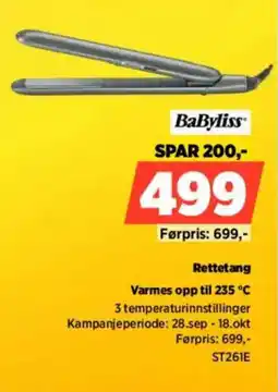 POWER Babyliss Rettetang tilbud