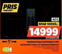POWER AEG induksjonstopp med integrert vifte tilbud