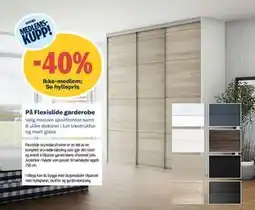 Obs Bygg 40% På Flexislide garderobe tilbud