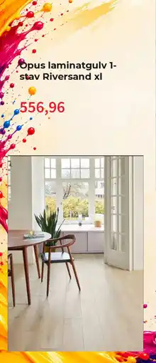 Montér Opus laminatgulv 1-stav Riversand xl tilbud