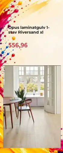 Montér Opus laminatgulv 1-stav Riversand xl tilbud