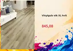 Montér Vinylgulv eik XL hvit tilbud