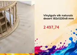 Montér Vinylgulv eik naturals desert 182x1220x8 mm tilbud