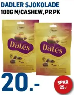 Price Lagerbutikk Dadler sjokolade tilbud