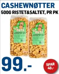 Price Lagerbutikk Go Nuts Cashewnøtter tilbud