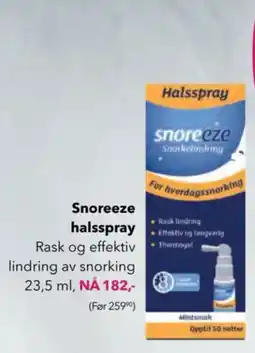 Apotek 1 Snoreeze halsspray tilbud