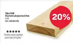 Byggmax 36x148 Konstruksjonsvirke tilbud