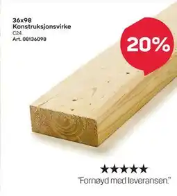 Byggmax 36x98 Konstruksjonsvirke tilbud
