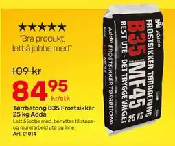 Byggmax Tørrbetong B35 Frostsikker 25 kg Adda tilbud