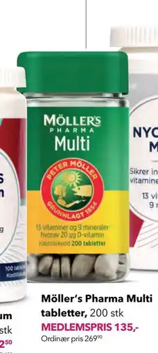 Apotek 1 Möller‘s Pharma Multi tabletter, 200 stk, Medlemspris tilbud