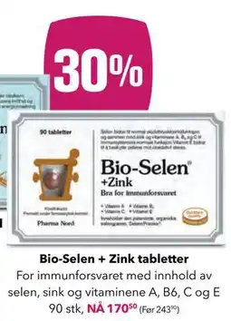 Apotek 1 Bio-Selen + Zink tabletter tilbud