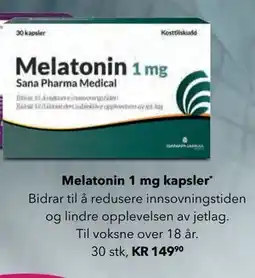 Apotek 1 Melatonin 1 mg kapsler tilbud