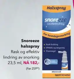 Apotek 1 Snoreeze halsspray tilbud