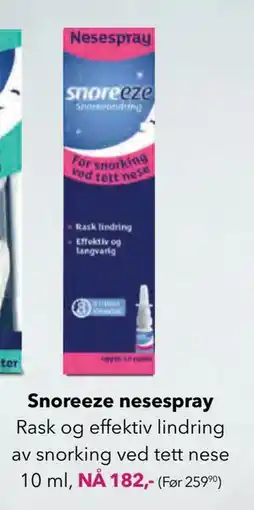 Apotek 1 Snoreeze nesespray tilbud