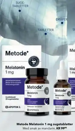 Apotek 1 Metode Melatonin 1 mg sugetabletter tilbud