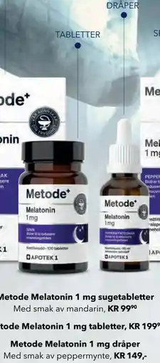 Apotek 1 Metode Melatonin 1 mg dråper tilbud