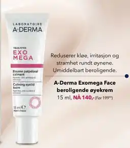 Apotek 1 A-Derma Exomega Face beroligende øyekrem tilbud
