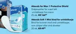 Apotek 1 Attends Soft 1 Mini bind for urinlekkasje tilbud