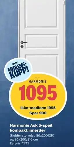 Coop Obs Harmonie Ask 3-speil kompakt innerdør tilbud