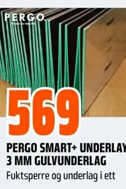 Coop Obs Pergo smart+ underlay 3 mm gulvunderlag tilbud