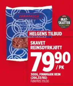 Meny Varanger skavet reinsdyrkjøtt tilbud
