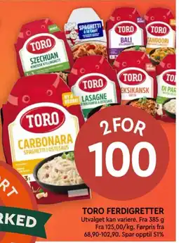 Coop Mega Toro ferdigretter tilbud