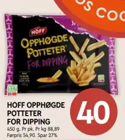Coop Mega Hoff opphøgde potteter for dipping tilbud