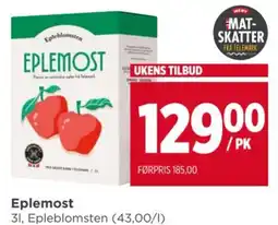 Meny Epleblomsten Eplemost tilbud