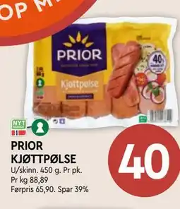 Coop Mega PRIOR KJØTTPØLSE tilbud