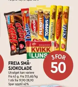 Coop Mega FREIA SMÅSJOKOLADE tilbud