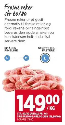 Meny Frosne reker str 60/80 tilbud