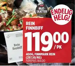 Meny REIN FINNBIFF tilbud
