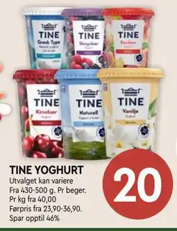 Coop Mega TINE YOGHURT tilbud