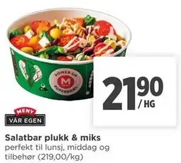 Meny Salatbar plukk & miks tilbud