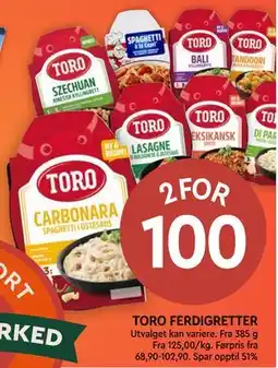 Coop Mega TORO FERDIGRETTER tilbud