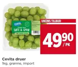 Meny Cevita druer tilbud