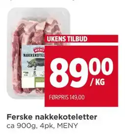 Meny Ferske nakkekoteletter tilbud