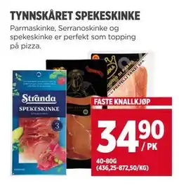 Meny TYNNSKÅRET SPEKESKINKE tilbud