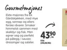 Meny Gourmetmajones tilbud