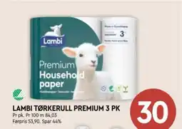 Coop Mega LAMBI TØRKERULL PREMIUM 3 PK tilbud