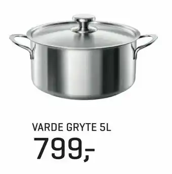 Jernia Varde gryte 5l tilbud
