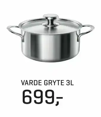 Jernia Varde gryte 3l tilbud