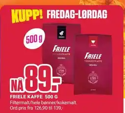 Europris FRIELE KAFFE 500 G tilbud